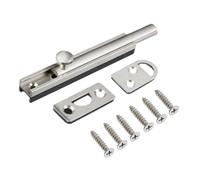 SUPERTOOL Loquet de surface, 1 loquet de porte en laiton anti-rouille simple pour chambre, fenêtre, portail de toilettes et portes d'abri de jardin (102 mm x 15 mm Argent)