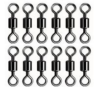 Supertool Lot de 100 mini émerillons de pêche pivotants 10# - Accessoires pour ligne de pêche, pêche en mer, pêche à la mouche (noir)