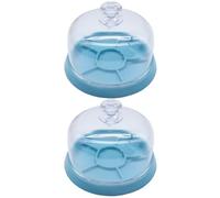 Supertool Lot de 2 couvercles anti-poussière pour mouvement de montre, 10,3 cm, boîte de rangement avec compartiment pour horloger, bleu
