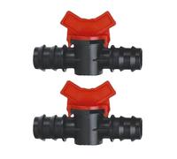 Supertool Lot de 2 robinets à boisseau sphérique barbelés, connecteur cannelé de 20 mm, robinet à boisseau sphérique barbelé, adaptateur de connecteur de robinet de raccord de tuyau (BK)