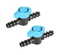 Supertool Lot de 2 valves d'arrêt d'irrigation goutte à goutte, 20 mm en plastique barbelé, vannes d'arrêt de tuyau, connecteurs de tuyau pour l'irrigation de pelouse en plein air