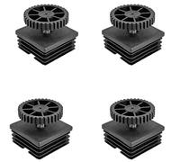 Supertool Lot de 4 pieds de nivellement réglables - 50 x 50 mm - Embouts de pieds de chaise avec filetage réglable - Noir