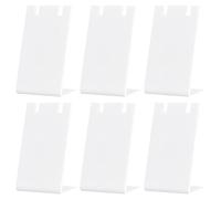 Supertool Lot de 6 supports de boucles d'oreilles en acrylique blanc - Présentoir à bijoux en forme de L - Pour boucles d'oreilles, pendentifs et bijoux - 8,5 x 4,4 x 3,5 cm