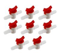 Supertool Lot de 8 robinets à boisseau sphérique barbelés, connecteur cannelé de 10 mm, robinet à boisseau sphérique barbelé, adaptateur de connecteur de robinet (WT)