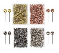 Supertool Lot de 800 punaises à tête ronde avec pointe en acier inoxydable pour carte du monde et tableau en liège 0,3 cm