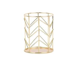 Supertool Maille métallique dorée, porte-pinceaux/stylo/stylo, organisateur de maquillage, fourchette et couteau, exquis, beau et durable (1 pièce)