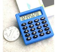 SUPERTOOL Mini calculatrice électrique portable bleue pour école primaire bureau à domicile 50 mm x 45 mm x 8 mm