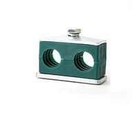 SUPERTOOL Pinces pour tuyaux 2 pièces Collier de tuyau hydraulique standard à double trous Pinces pour tuyaux en plastique pour métallurgie, pétrole, industrie chimique (Diamètre extérieur : 25 mm)