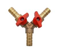 SUPERTOOL Raccord de tuyau en Y à 3 voies, répartiteur, laiton, 8 mm, valve à bille pour eau, huile et gaz pour arrosage du jardin, construction navale, construction et industrie (1 pièce)