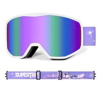 Supertrip Masque Ski Enfant 6-14 Ans, Lunette de Ski Anti-Buée UV400 pour Garçon et Fille,Masque de Ski Enfant Pour Snowboard Motoneige et Alpinisme