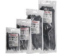 Superun Lot de 400 attaches de câble de tailles assorties 10,2 cm, 15,2 cm, 20,3 cm, 30,5 cm, assortiment de serre-câbles noirs