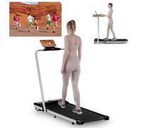 Superun Raceable 6% Incline Walking Pad with App Control, 6/12km/h Under Desk Treadmill for Smart Devices with Training Courses, Max 136KG 159KG Suitable for Heavy People, Door to Door Delivery