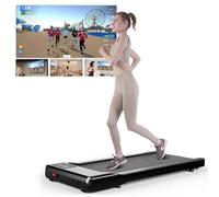 Superun Raceable Tapis de Course Adapté aux Équipements de Haut Technologique, Max 113KG Capacité Tapis de Marche avec Cours de Formation, APP Contrôle Walking Pad avec Courses Multi-Coureurs