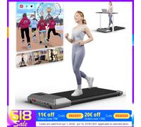 Superun - tapis de marche Long avec ceinture de 80CM, 2,2 hp pour la maison, tapis de course Portable 2 en 1, à faible bruit pour le bureau noir
