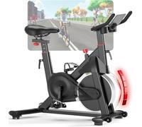 Superun Vélo d'Appartement avec 32 Niveaux de Résistance, Vélo d'Exercice avec APP, Charge Maximale de 136 kg, pour le Bureau ou la Maison