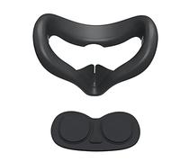 SUPERUS Silicone Face Cover Actualisé avec Protection Lentille pour Oculus/Meta Quest 2, Accessoires VR Nettoyables Anti-Fuite de Lumière pour Garder Votre Casque VR sans Sueur et Hygiénique (Noir)