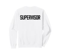 Superviseur Noir imprimé Texte Design pour Identification Sweatshirt