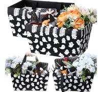 Supervitae Lot de 12 sacs d'Halloween vides en forme de citrouille, fantôme, bonbons, friandises, paniers, collations, paniers avec poignée, 24 x 16,5 x 15 cm, sacs à friandises pour fête d'Halloween