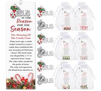 Supervitae Lot de 24 marque-pages chrétiens en vrac, avec 12 marque-pages de Noël en sucre d'orge, 12 épingles Jésus pour Noël, fête d'église pour adultes