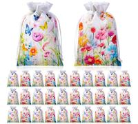 Supervitae Lot de 30 sacs cadeaux chrétiens avec cordon de serrage Jésus Loves You - Sacs cadeaux bibliques de 10,2 x 15,2 cm - Petits sacs à bijoux pour Pâques, Noël, fête de mariage (printemps)