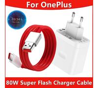 SuperVOOC - chargeur mural rapide ue 80W, pour OnePlus 8T 9 9R 10 Pro 11 12 13 Nord 5 CE 2 3 Lite OPPO Realme GT NEO 3T Type C, câble USB