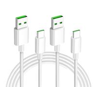 Supervook Lot de 2 câbles de charge rapide pour OPPO Find X3 Lite Pro X3 Neo 11 14 F 5G X5 Pro x5 lite X2 Reno10 8 12F Charge rapide USB C 65 W
