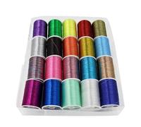 Supervox Lot de 20 bobines de fil à broder métallique à couture manuelle Multicolore
