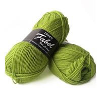 Superwash Pelote de laine mélangée multicolore pour chaussettes Fabel, 1 ou superfine, poids de doigt, 4 plis, 51 g, 200 m par pelote (112 vert pomme)
