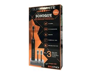 SuperWhite Brosse à dents électrique Sonique souple plus 3 têtes