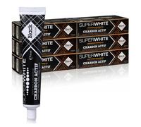 SUPERWHITE - Dentifrice Blancheur au Charbon Actif Black Edition - Goût Menthe - 75 ml (12, Black Edition)