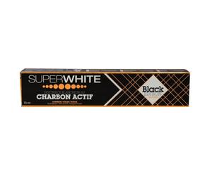 SUPERWHITE - Dentifrice Blancheur au Charbon Actif, Soin Éclatant et Fraîcheur Durable (Tube 75mL) - Le Lot De 3