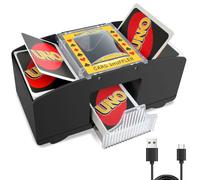 SUPERWSLING Mélangeur de Carte Automatique Électrique, Adapté à 1-2 Jeux de Cartes, Alimentation Double USB/Batterie, Mélangeur de Cartes Pratique pour Poker, Blackjack, Bridge, Uno