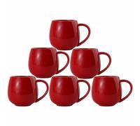 superyes Lot de 6 tasses à café de Noël rouges pour latte, cappuccino, glace, chocolat chaud, 355 ml