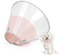 Supet Collerette pour chien pour éviter les fuites avec rembourrage doux, collerette Elizabeth transparente après chirurgie, alternative pour les chiens de grande, moyenne et petite taille (rose, XS)