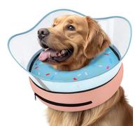 Supet Collier conique gonflable surélevé pour éviter de lécher, alternative au cône doux après une chirurgie, collier en forme de donut pour chiens de petite, moyenne et grande taille