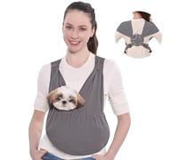 Supet Écharpe de transport pour petits animaux de compagnie, mains libres sur le devant, réduit les douleurs au dos et au cou, anti-anxiété, transport souple réglable