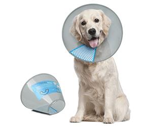 Supet - Elizabeth - Collerette conique réglable et confortable pour chiens de petite, moyenne et grande taille, pour convalescence après une chirurgie, animaux domestiques, en plastique pratique