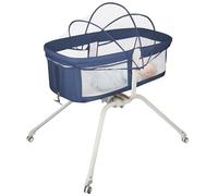 Supfine Berceau 3 en 1, Lit Bébé Cododo avec Matelas, 4 Roues, 0-9 kg, Fonction Bascule (Bleu Marine)