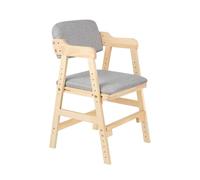 Supfine Chaise Haute en Bois, 6 Hauteurs Réglables Stable Chaise Supporte 90KG pour Bébés, Enfants et Adultes, Chaise Haute Evolutive, Assise et Repose-pieds Réglables (Gris)