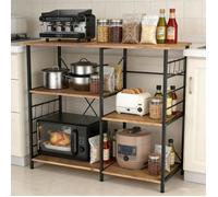 SUPFINE Étagère de Cuisine Meuble de Rangement Support pour Four à Micro-Ondes en Bois, Desserte de Cuisine avec 5 Tablettes