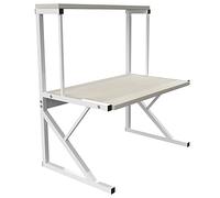 Supfine Étagère de Rangement pour Micro-Ondes 2 Couches, Support de Four en MDF et Acier Galvanisé, Meuble de Cuisine Multifonction, 65x54x30 cm, Rectangulaire, Chêne Clair