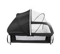 Supfine Lit de Voyage Bébé Pliable, 90 x 50 x 35 cm, Lit Parapluie Portable et Compact, Module de Couchage pour Nouveau-né (Noir, 90 * 50 * 35 cm)