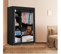 SUPFINE - PENDERIE SOUPLE - Armoire en tissu respirant et résistant à l'humidité - Noir