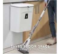 SUPFINE Poubelle - peut être accrochée à la porte d'un placard pour jeter facilement les déchets sans se pencher. Blanc.