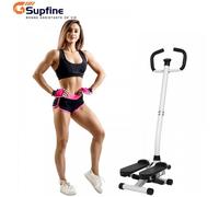 SUPFINE Stepper Fitness - Stepper avec Guidon Extenseurs écran LCD Multifonction Acier PE Noir + Blanc