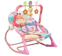 SUPFINE Transat Bébé 2 en 1 Evolutif, Balancelle Bébé Électrique de 6 mois à 2 ans, Idée Cadeau Naissance Fille Garçon, Rose
