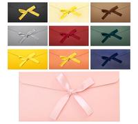 SUPGOD 10 Pcs Enveloppes Rétro Colorées en Papier Kraft - Élégantes Avec Ruban pour Cadeau Noel, Fête D'Anniversaire, Thanksgiving, Cartes Vœux