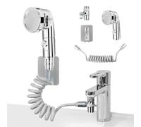 SUPGOMAX Ensemble de douchette pour lavabo, pommeau de douche, pommeau de douche avec 3 types de jet pour laver les cheveux ou nettoyer le lavabo, gris