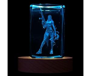 SUPIA Valorant Figurine en cristal 3D - Agent Reyna - Support d'éclairage à 16 LED colorées avec figurine en cristal gravée au laser Cadeau valorant Accessoires de jeu pour joueur Décoration pour