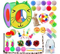 SUPJADE Lot de 37 jouets interactifs pour chat - Jouets à plumes, tunnel pour chaton, souris, baguette de souris, ressorts, jouets pour chats d'intérieur et chatons (1#)